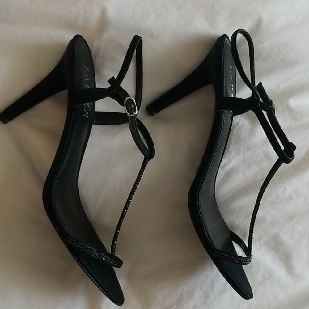 Brand New Ralph Lauren black strapped heels. - Picture 3 of 5